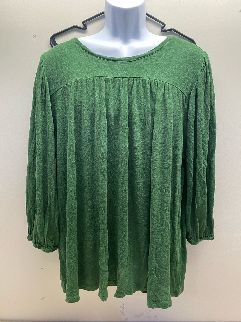 Lane Bryant Forest Green Gathered Yoke Tunic